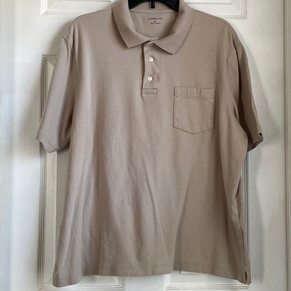 Croft & Barrow Men’s Tan Short Sleeve Polo Shirt XL